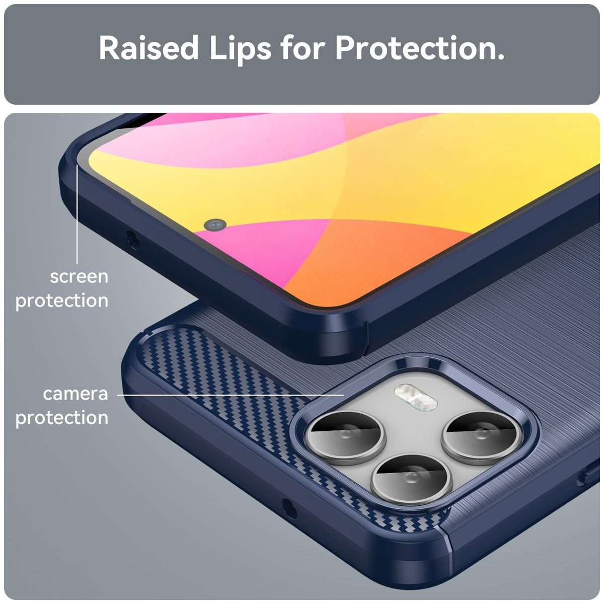 For T-Mobile Revvl 8 Pro 5G Carbon Fiber Brushed Texture TPU Phone Case(Blue)