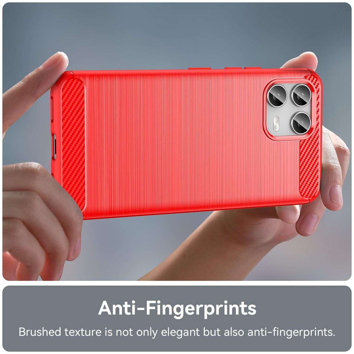 For T-Mobile Revvl 8 Pro 5G Carbon Fiber Brushed Texture TPU Phone Case(Red)
