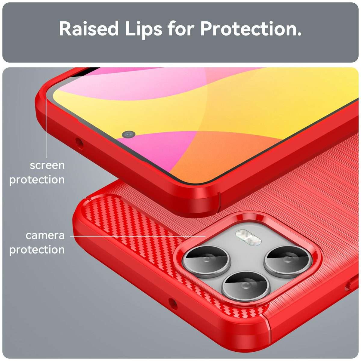 For T-Mobile Revvl 8 Pro 5G Carbon Fiber Brushed Texture TPU Phone Case(Red)