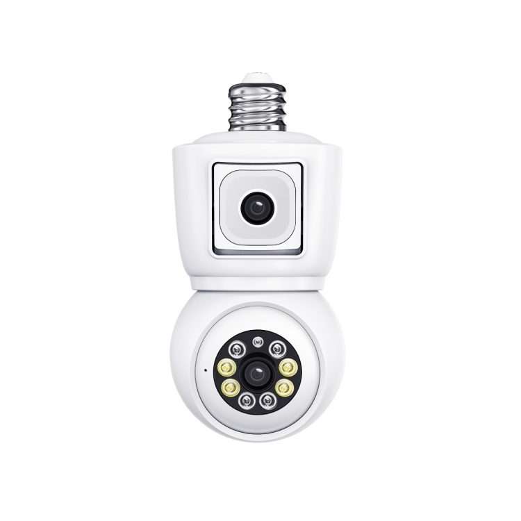 ESCAM QF202 E27 2x2MP Dual Lens Motion Detection Waterproof WiFi IP Two Way Audio Nigh ... (White)