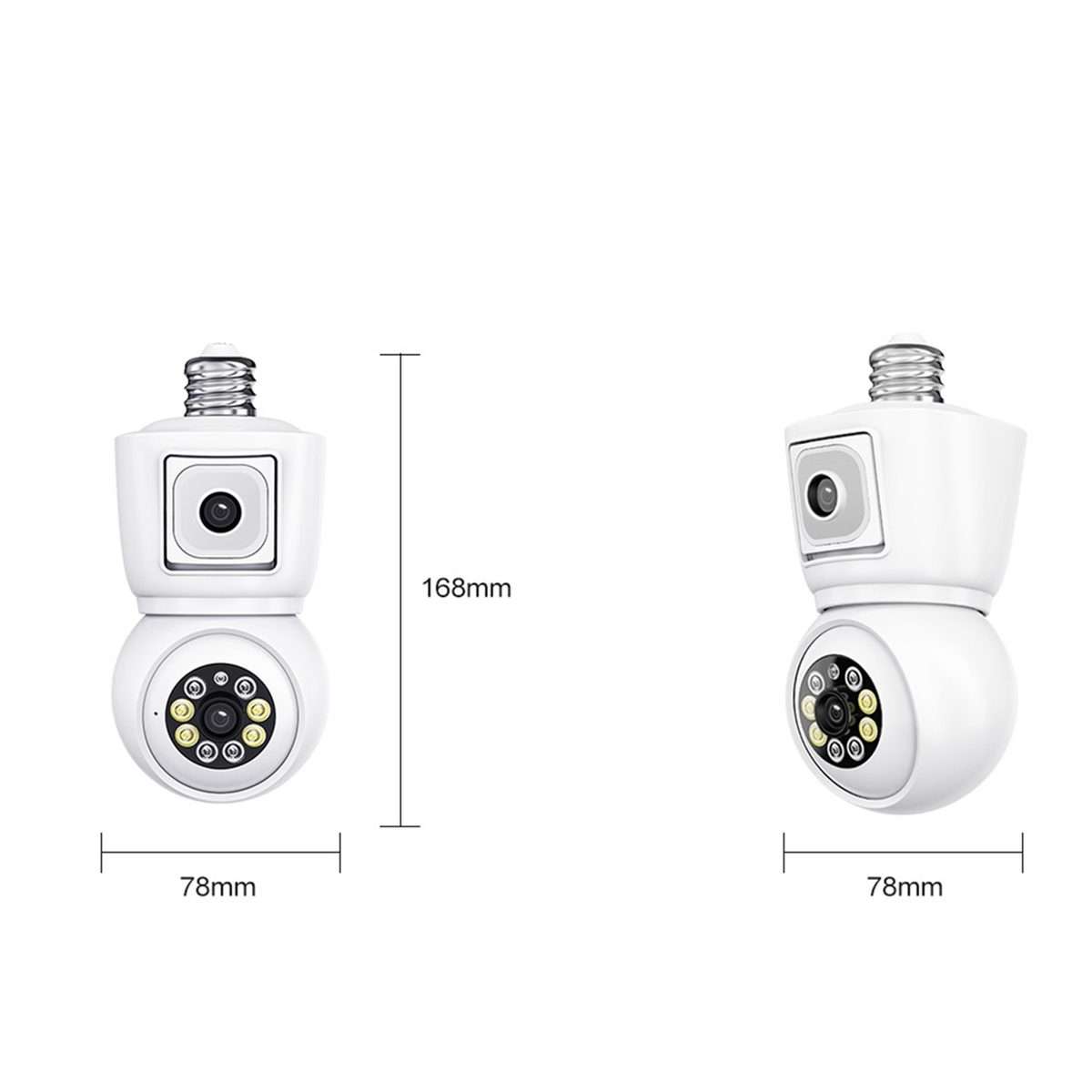 ESCAM QF202 E27 2x2MP Dual Lens Motion Detection Waterproof WiFi IP Two Way Audio Nigh ... (White)
