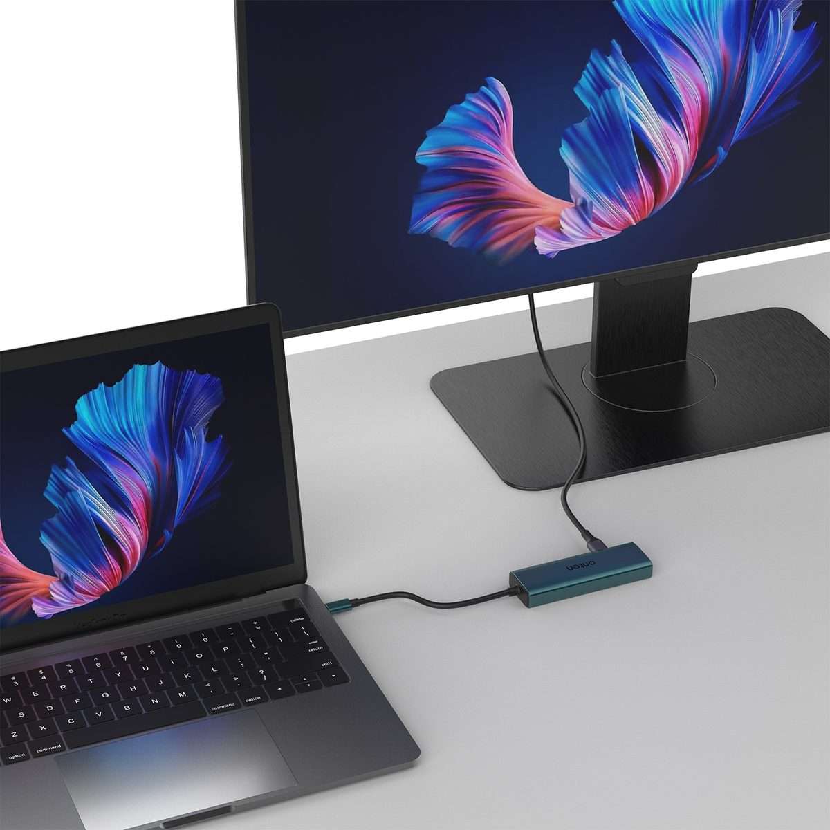 Onten UC125 5 in 1 USB-C / Type-C to HDMI+USB3.0+PD3.0 Multi-function HUB with 100Mbps Network Car