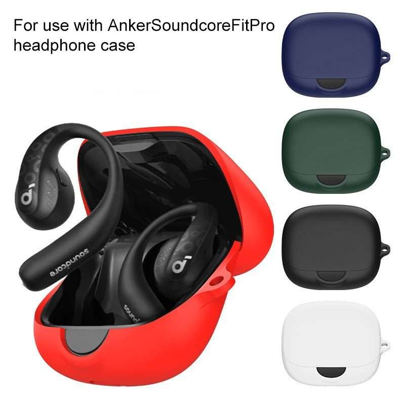 For Anker Soundcore AeroFit Pro Wireless Earphone Silicone Protective Case(Dark Green)