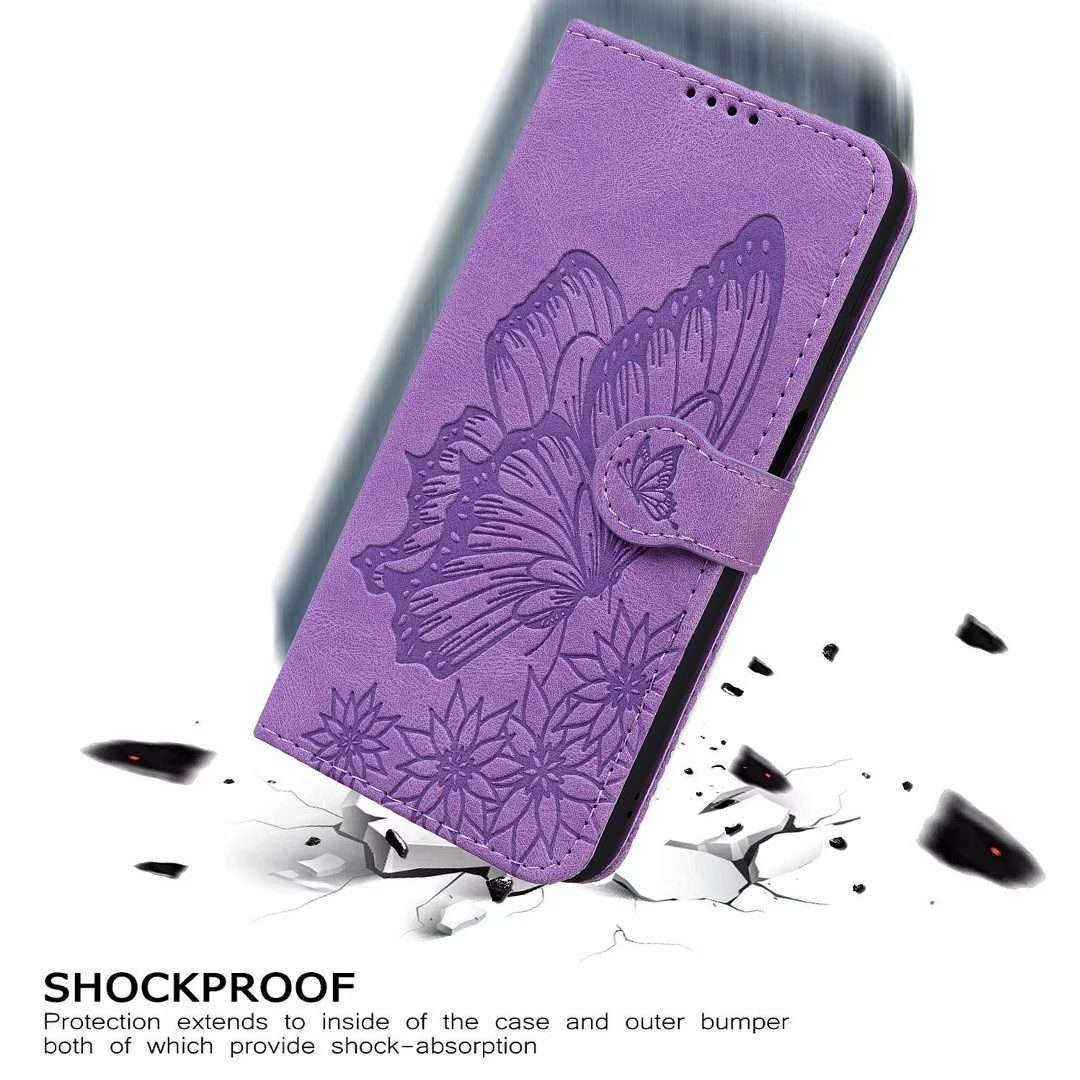 For Redmi Note 14 Pro 5G Retro Skin Feel Butterflies Embossing Horizontal Flip Leathe ... (Purple)