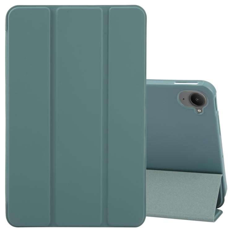 For Xiaomi Pad Mini 8.8 / Redmi K Pad Tri-fold Silicone Leather Tablet Case(Dark Green)