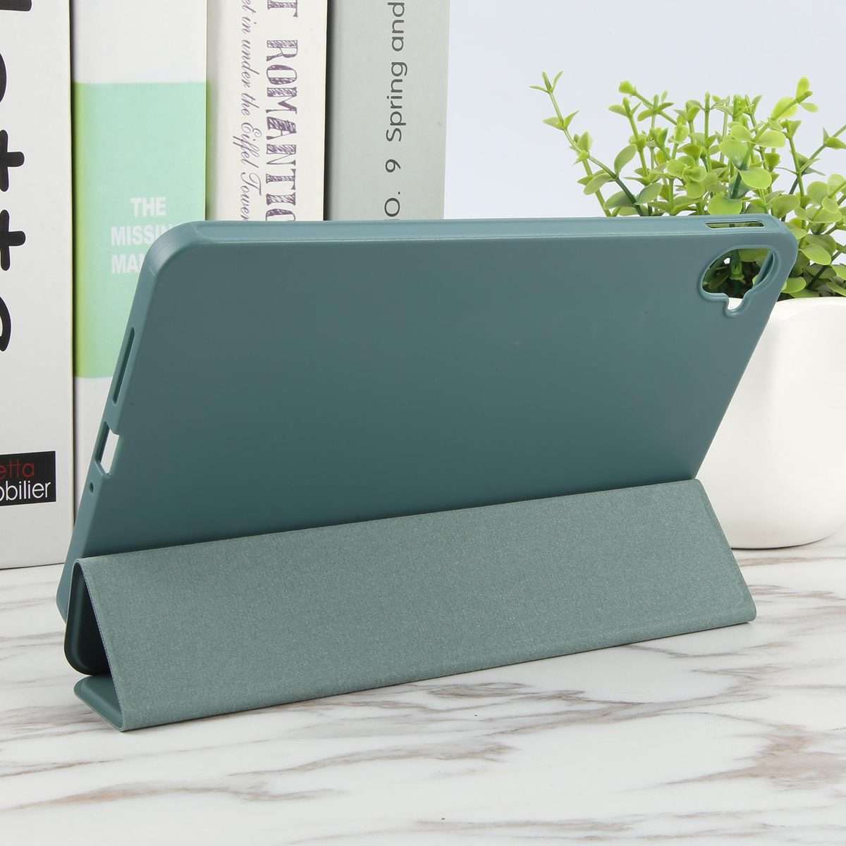 For Xiaomi Pad Mini 8.8 / Redmi K Pad Tri-fold Silicone Leather Tablet Case(Dark Green)