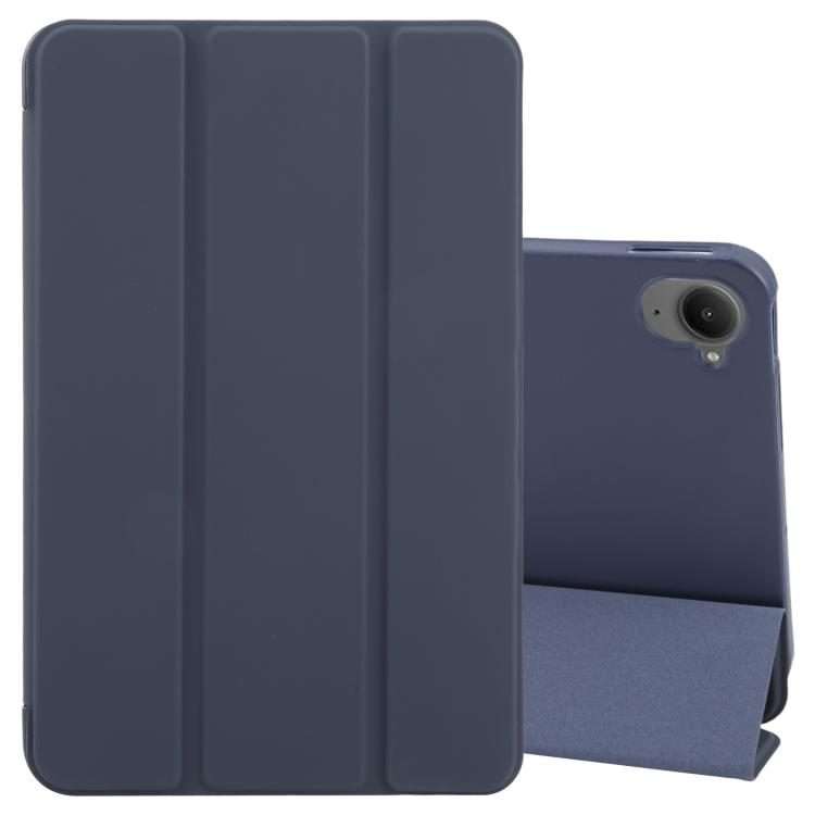 For Xiaomi Pad Mini 8.8 / Redmi K Pad Tri-fold Silicone Leather Tablet Case(Dark Blue)