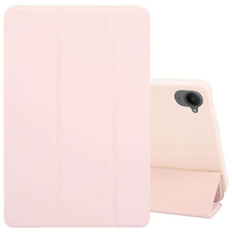 For Xiaomi Pad Mini 8.8 / Redmi K Pad Tri-fold Silicone Leather Tablet Case(Pink)
