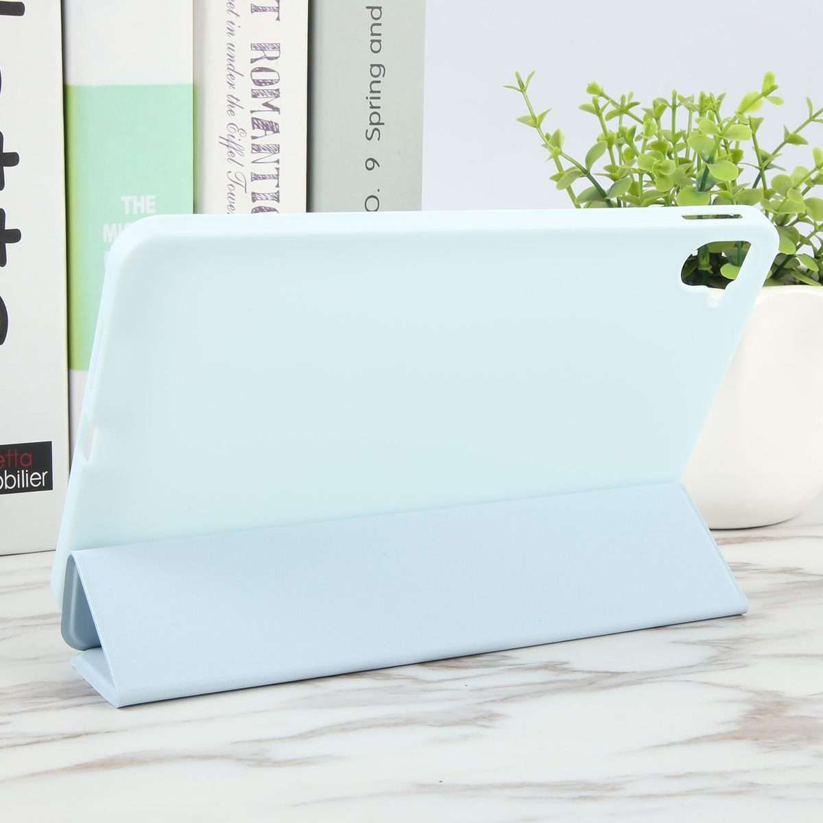 For Xiaomi Pad Mini 8.8 / Redmi K Pad Tri-fold Silicone Leather Tablet Case(Ice Blue)