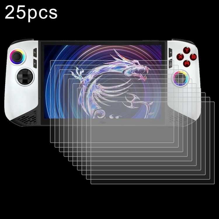 For MSI Claw 8 AI+ 25pcs 9H 0.3mm Explosion-proof Tempered Glass Film