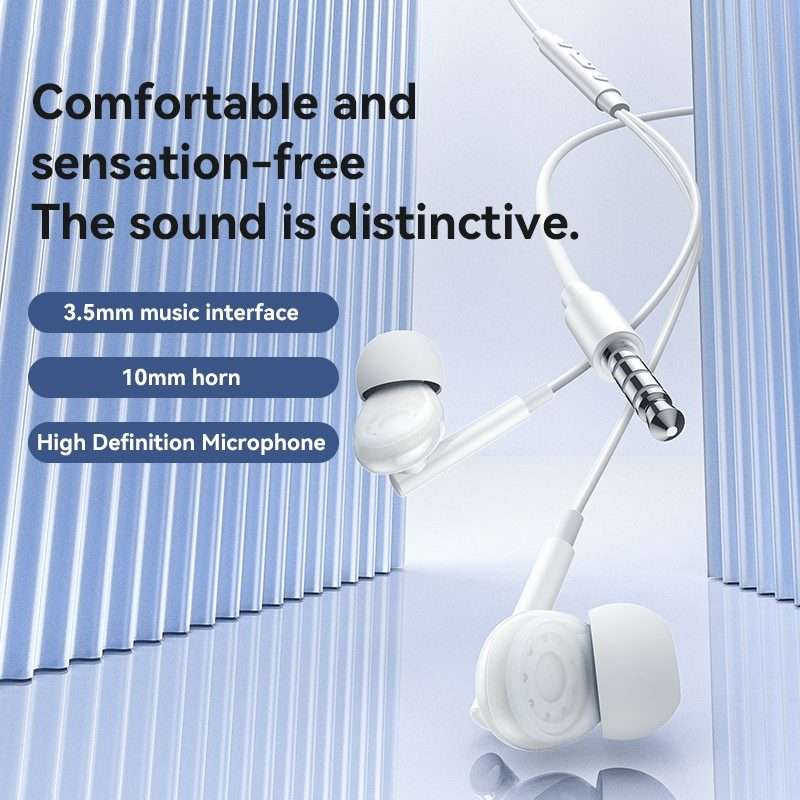 Yesido YH46 Digital Chip 3.5mm Wired Earphone with Microphone(White)