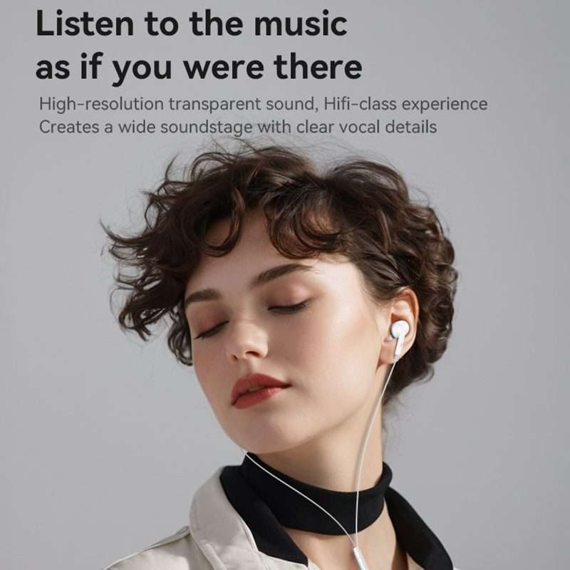 Yesido YH46 Digital Chip 3.5mm Wired Earphone with Microphone(White)