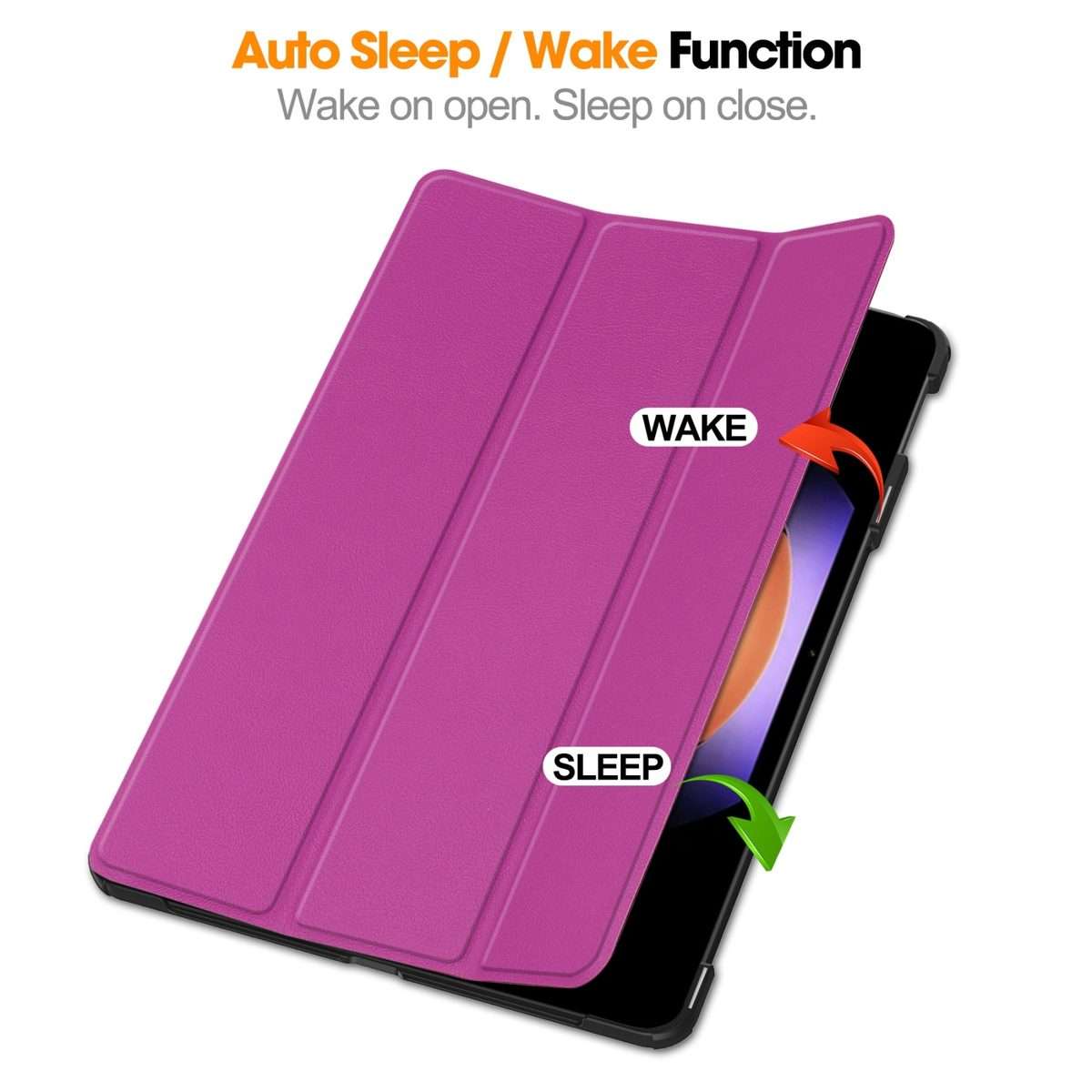 For Xiaomi Pad 6S Pro Custer Pure Color 3-Fold Holder Smart Leather Tablet Case(Rose Red)