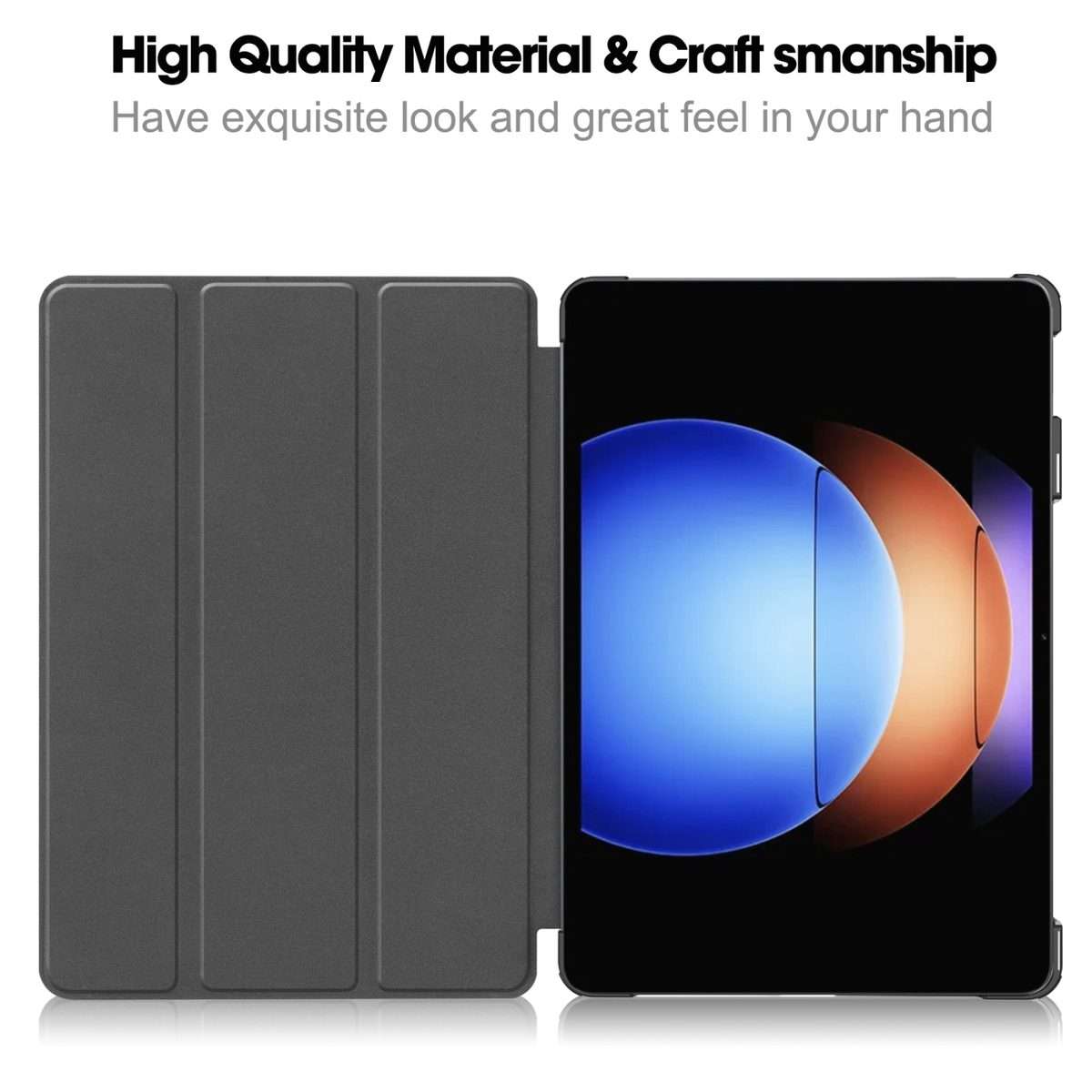 For Xiaomi Pad 6S Pro Custer Pure Color 3-Fold Holder Smart Leather Tablet Case(Rose Red)