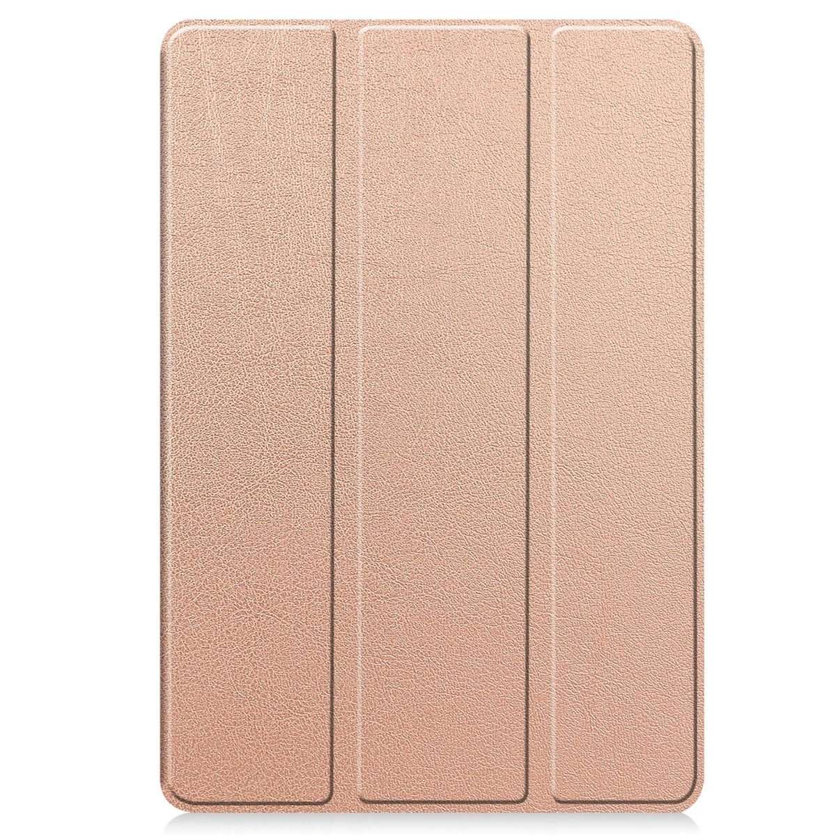 For Xiaomi Pad 6S Pro Custer Pure Color 3-Fold Holder Smart Leather Tablet Case(Rose Gold)