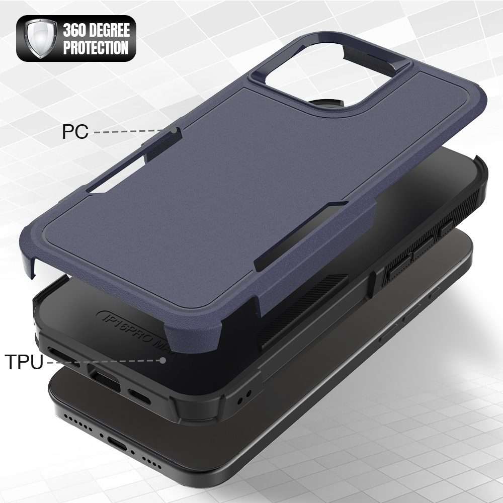 For iPhone 16 Pro Max 2 in 1 PC + TPU Phone Case(Dark Blue)