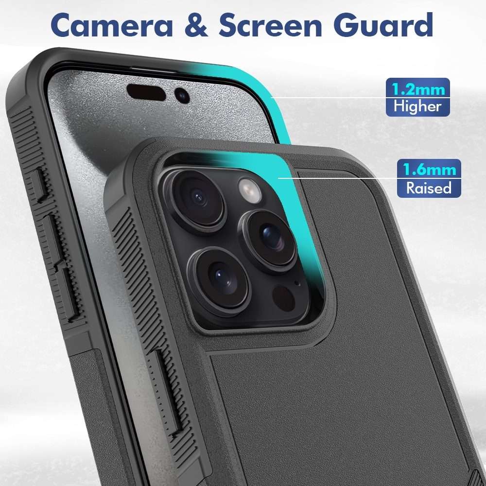 For iPhone 16 Pro Max 2 in 1 PC + TPU Phone Case(Black)