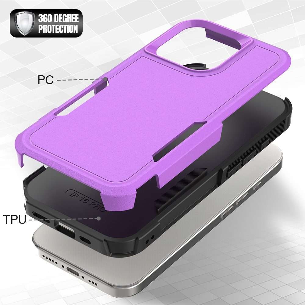 For iPhone 16 Pro 2 in 1 PC + TPU Phone Case(Purple)