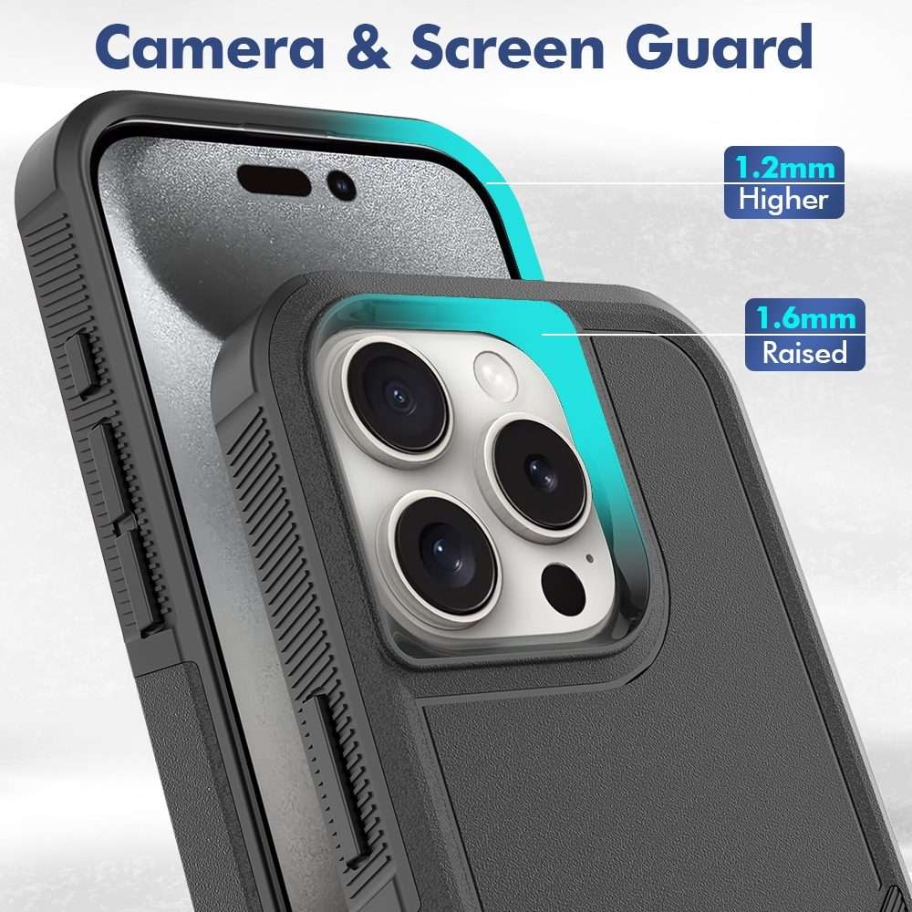 For iPhone 16 Pro 2 in 1 PC + TPU Phone Case(Black)