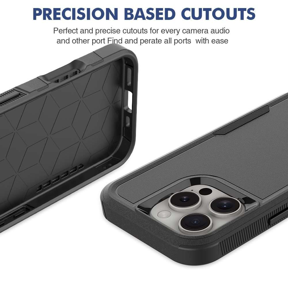 For iPhone 16 Pro 2 in 1 PC + TPU Phone Case(Black)