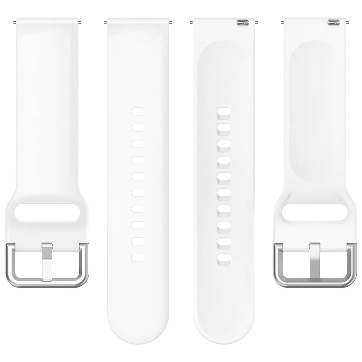 For Nothing CMF Watch Pro D395 / Watch Pro 2 22mm Solid Color Silver Buckle Silicone W ... (White)