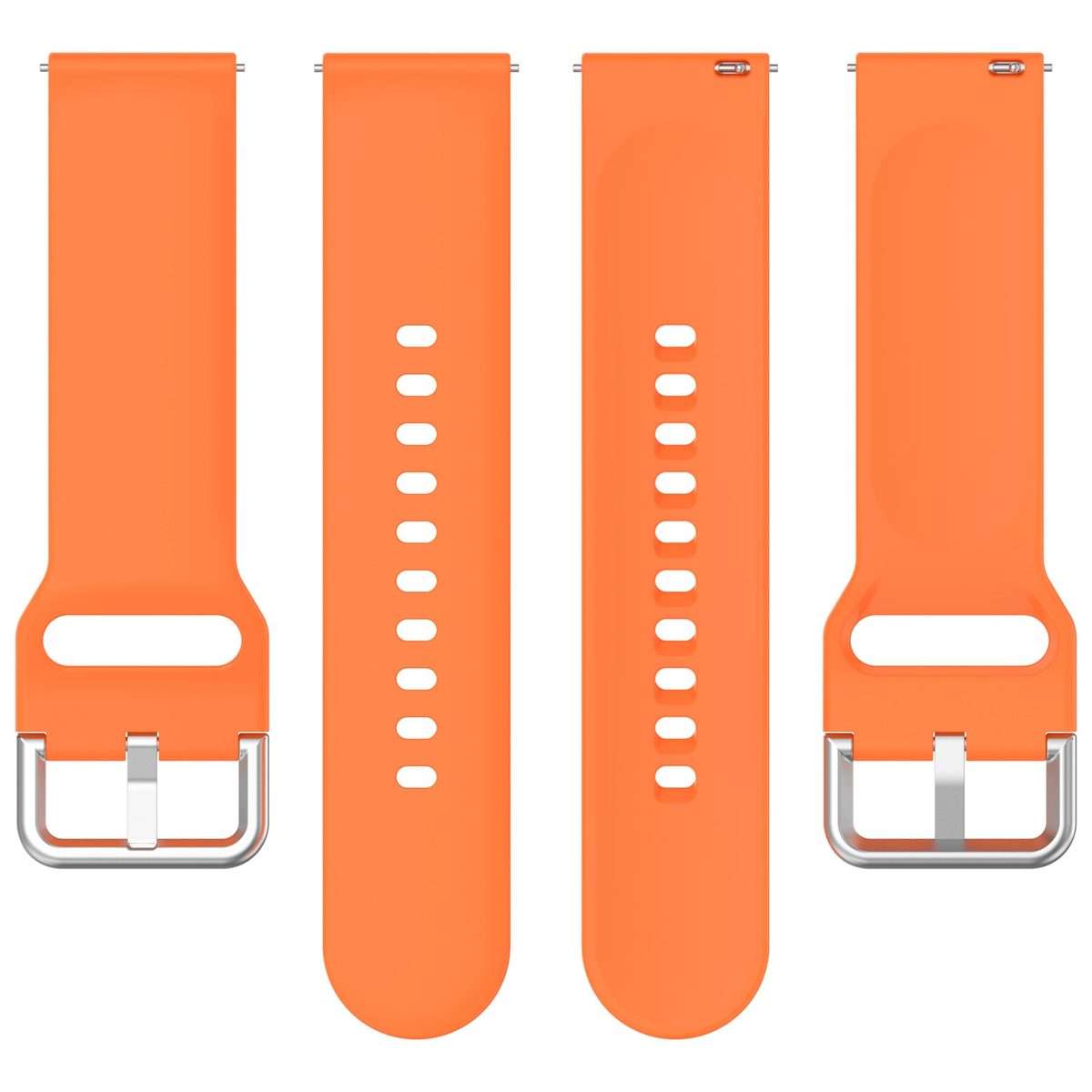 For Nothing CMF Watch Pro D395 / Watch Pro 2 22mm Solid Color Silver Buckle Silicone ... (Orange)