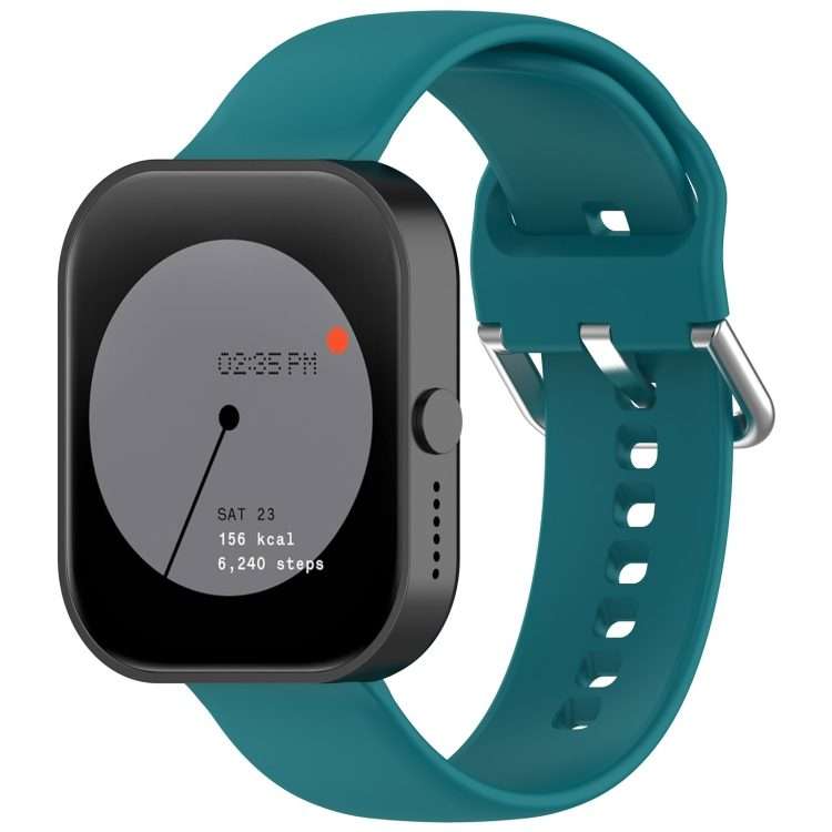 For Nothing CMF Watch Pro D395 / Watch Pro 2 22mm Solid Color Silver Buckle Silicone W ... (Green)