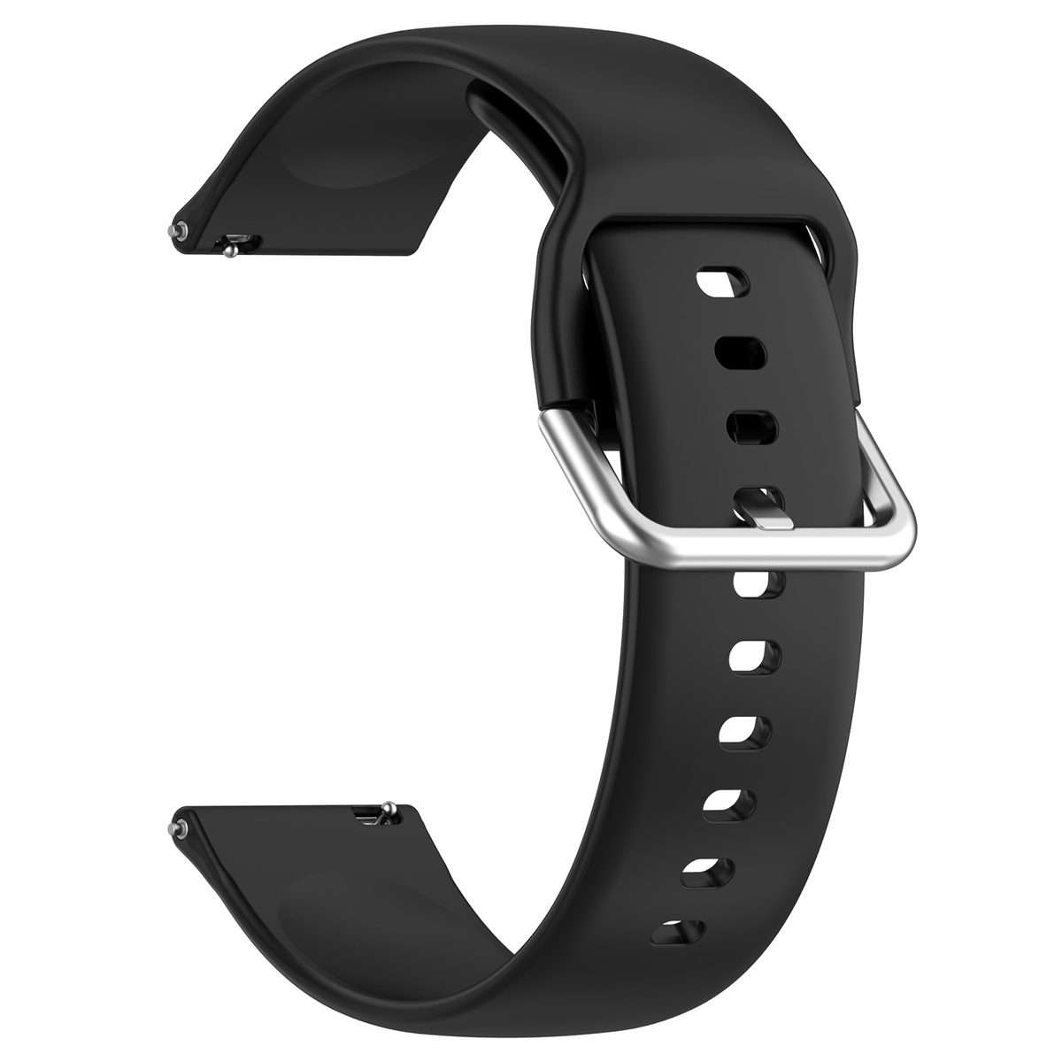 For Nothing CMF Watch Pro D395 / Watch Pro 2 22mm Solid Color Silver Buckle Silicone W ... (Black)