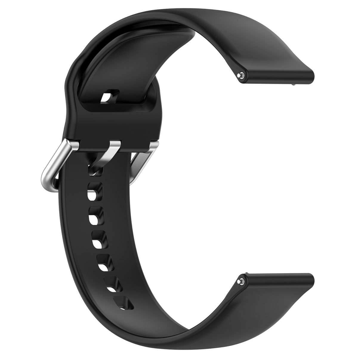 For Nothing CMF Watch Pro D395 / Watch Pro 2 22mm Solid Color Silver Buckle Silicone W ... (Black)