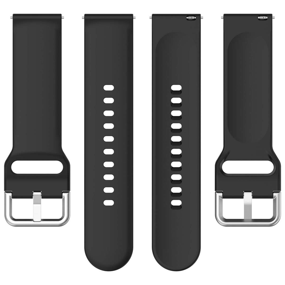For Nothing CMF Watch Pro D395 / Watch Pro 2 22mm Solid Color Silver Buckle Silicone W ... (Black)