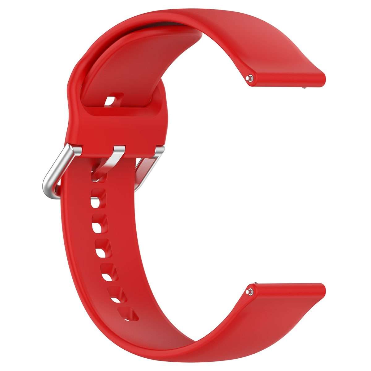 For Nothing CMF Watch Pro D395 / Watch Pro 2 22mm Solid Color Silver Buckle Silicone Wat ... (Red)