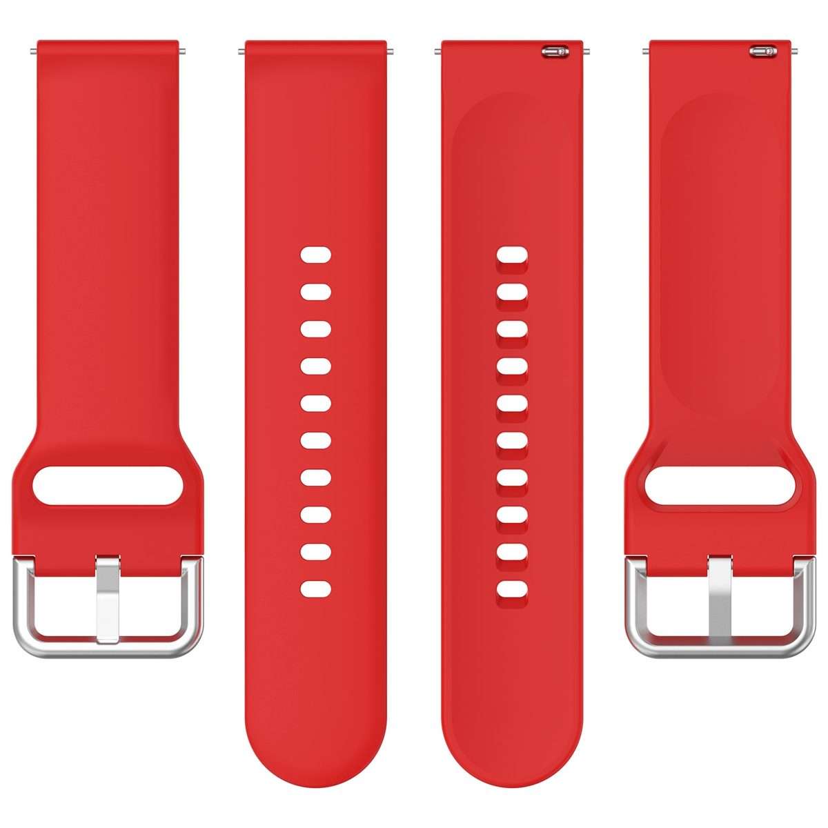 For Nothing CMF Watch Pro D395 / Watch Pro 2 22mm Solid Color Silver Buckle Silicone Wat ... (Red)