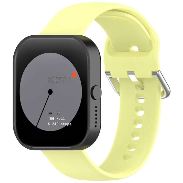 For Nothing CMF Watch Pro D395 / Watch Pro 2 22mm Solid Color Silver Buckle Silicone ... (Yellow)