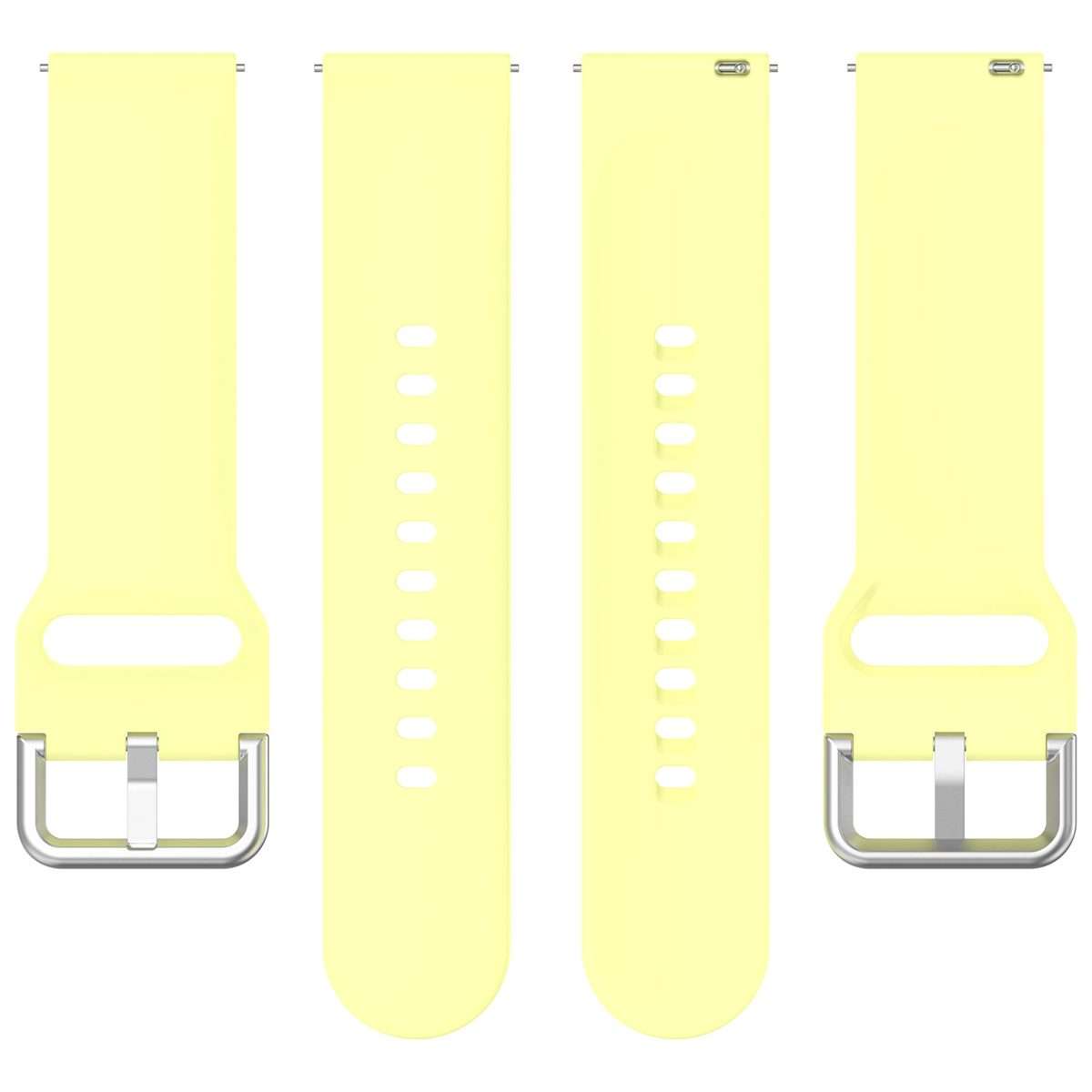 For Nothing CMF Watch Pro D395 / Watch Pro 2 22mm Solid Color Silver Buckle Silicone ... (Yellow)