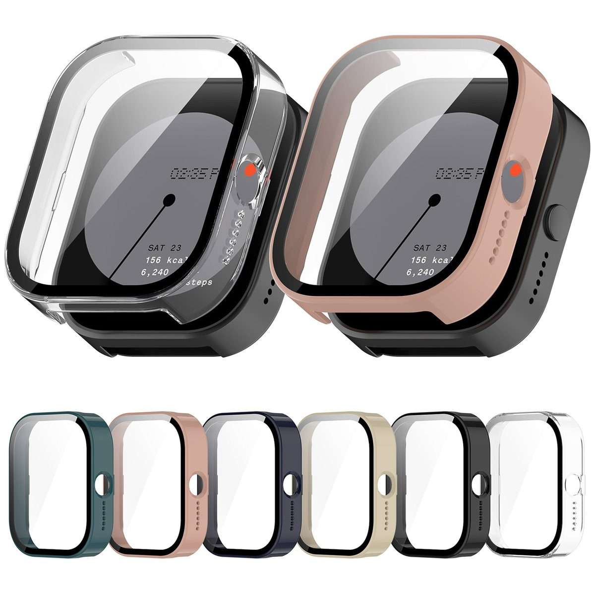For Nothing CMF Watch Pro D395 PC + Tempered Film Integrated Watch Protective Case(Black)