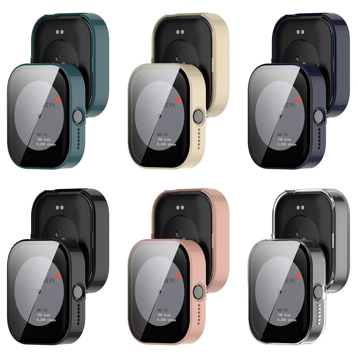 For Nothing CMF Watch Pro D395 PC + Tempered Film Integrated Watch Protective Case(Transparent)