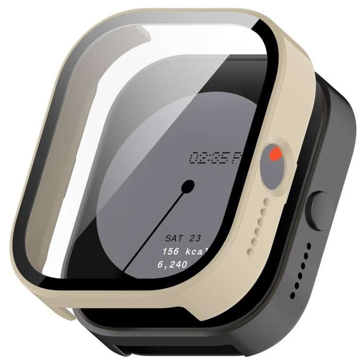 For Nothing CMF Watch Pro D395 PC + Tempered Film Integrated Watch Protective Case(Ivory White)