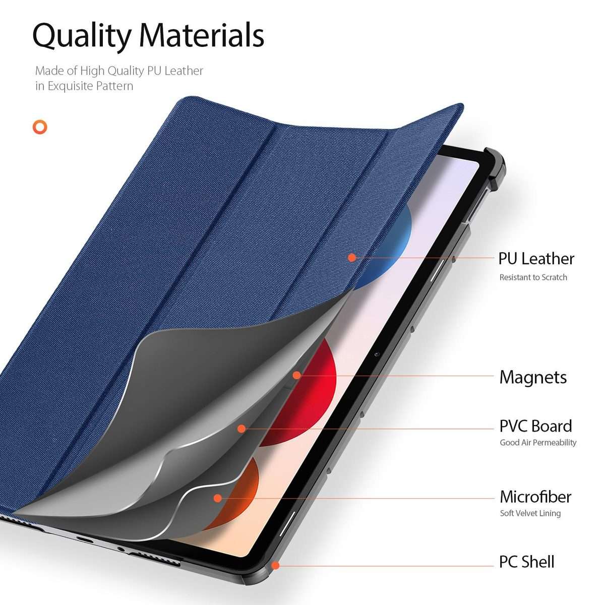 For Xiaomi Redmi Pad 2 Pro / Pad Pro 5G DUX DUCIS Domo Series Cloth Texture Magnetic Le ... (Blue)