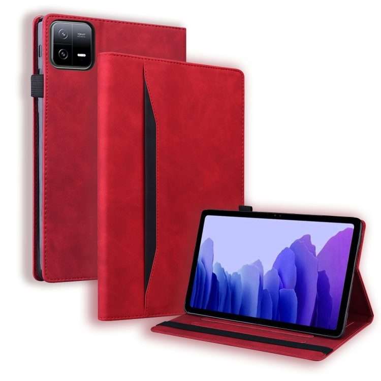 For Xiaomi Pad 8 / 8 Pro / 7 / 7 Pro Splicing Shockproof Leather Tablet Case(Red)
