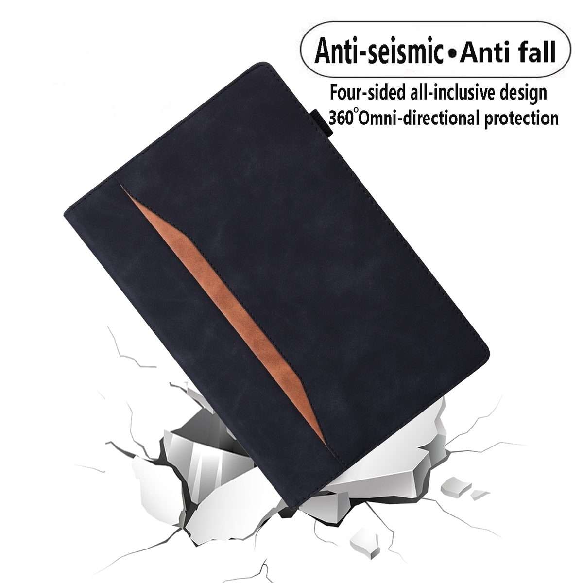 For Xiaomi Pad 8 / 8 Pro / 7 / 7 Pro Splicing Shockproof Leather Tablet Case(Black)