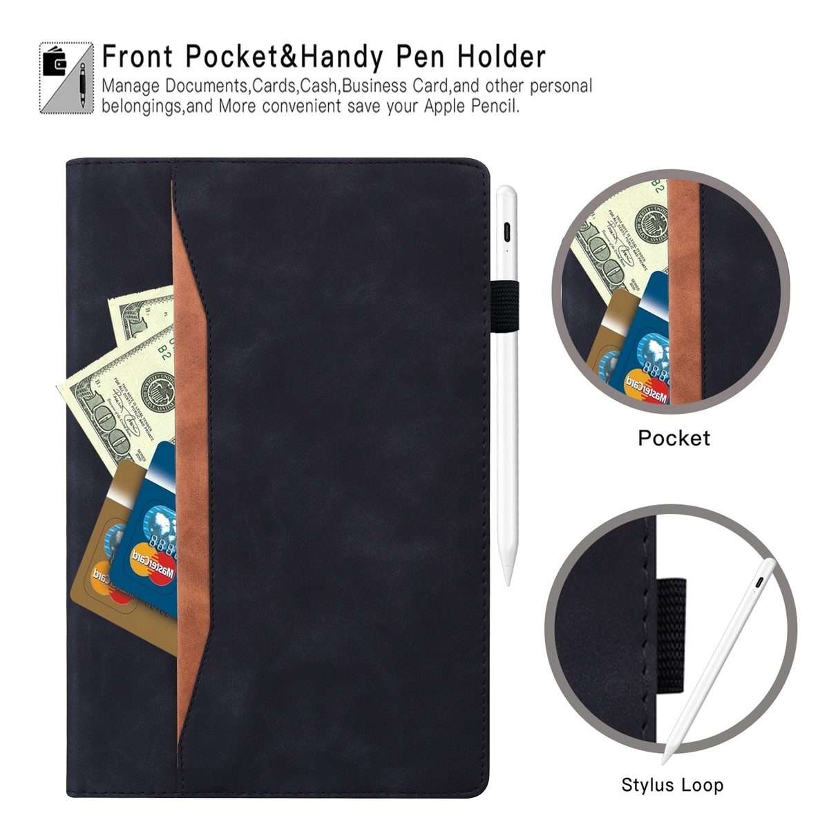 For Xiaomi Pad 8 / 8 Pro / 7 / 7 Pro Splicing Shockproof Leather Tablet Case(Black)