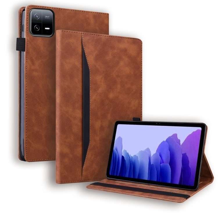For Xiaomi Pad 8 / 8 Pro / 7 / 7 Pro Splicing Shockproof Leather Tablet Case(Brown)