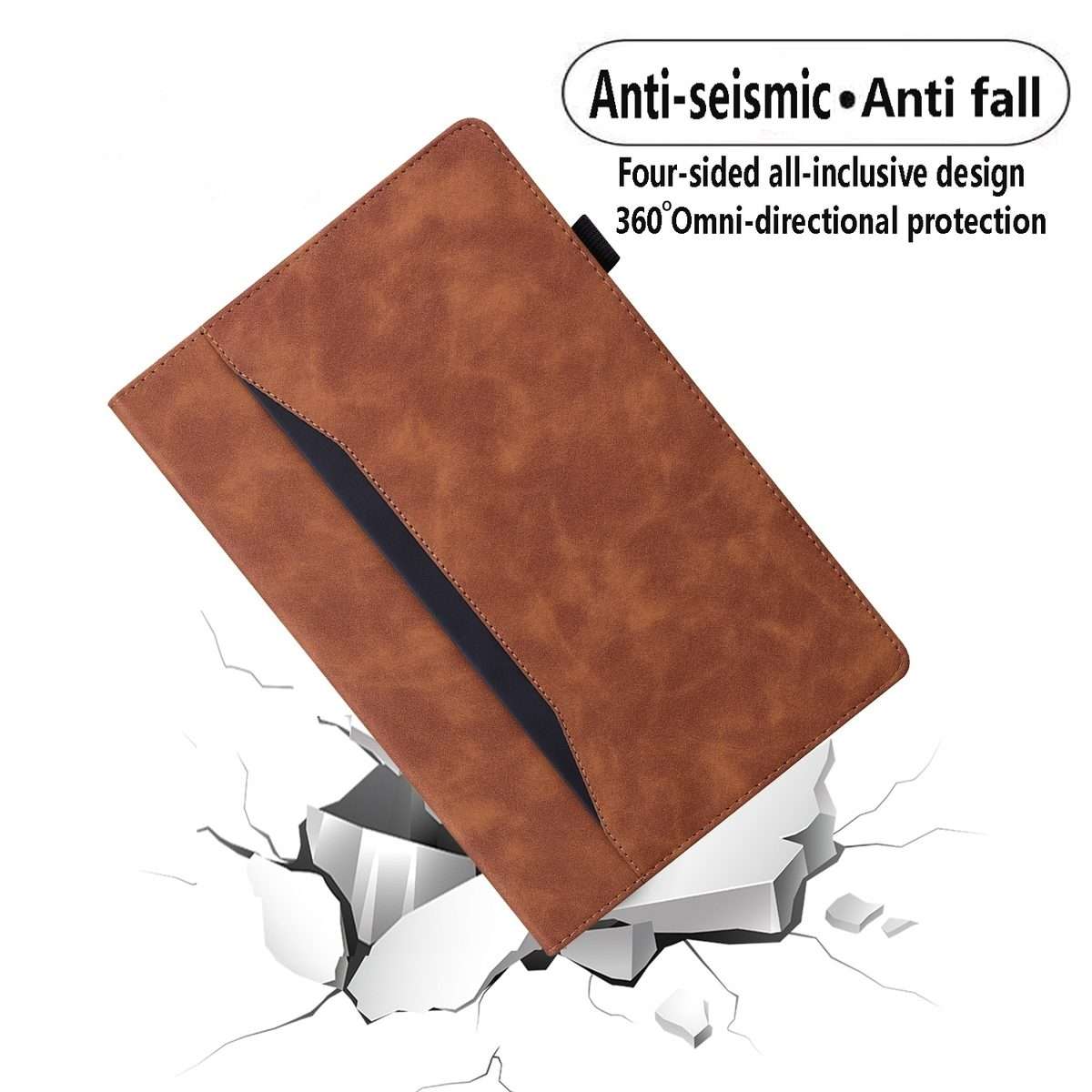 For Xiaomi Pad 8 / 8 Pro / 7 / 7 Pro Splicing Shockproof Leather Tablet Case(Brown)