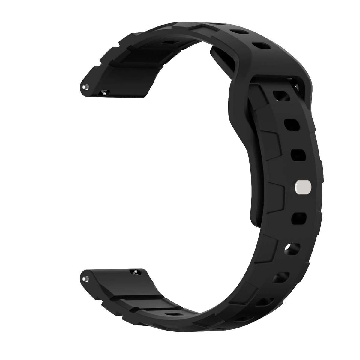22mm Armor Silicone Watch Band(Black)