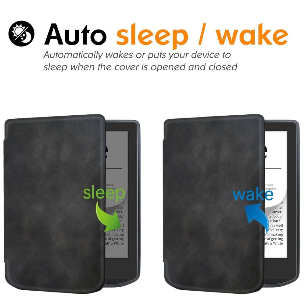 For Pocketbook Verse / Verse Pro Retro Skin-feel Leather Smart Tablet Case(Black)