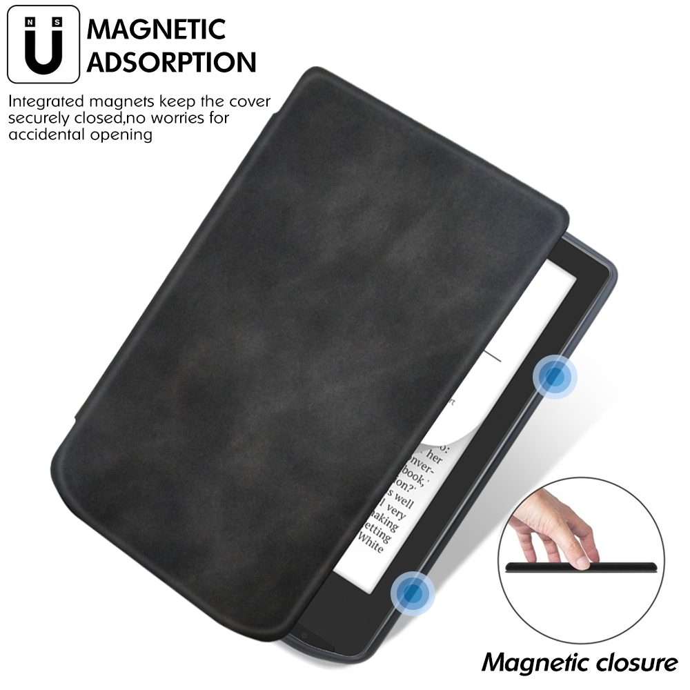 For Pocketbook Verse / Verse Pro Retro Skin-feel Leather Smart Tablet Case(Black)