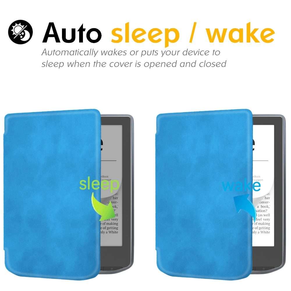 For Pocketbook Verse / Verse Pro Retro Skin-feel Leather Smart Tablet Case(Sky Blue)