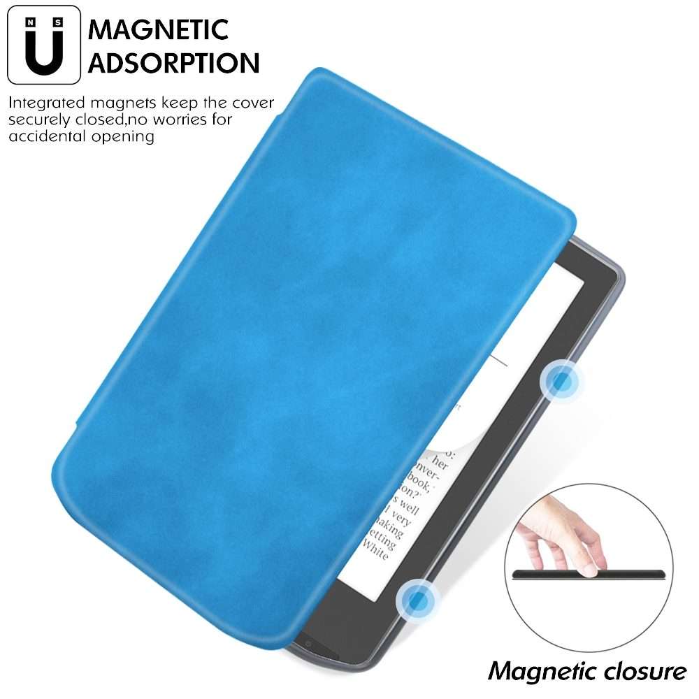 For Pocketbook Verse / Verse Pro Retro Skin-feel Leather Smart Tablet Case(Sky Blue)