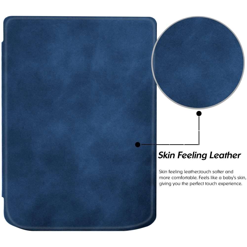 For Pocketbook Verse / Verse Pro Retro Skin-feel Leather Smart Tablet Case(Dark Blue)