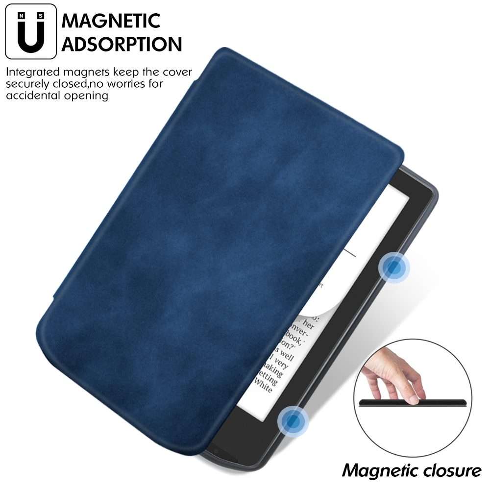 For Pocketbook Verse / Verse Pro Retro Skin-feel Leather Smart Tablet Case(Dark Blue)